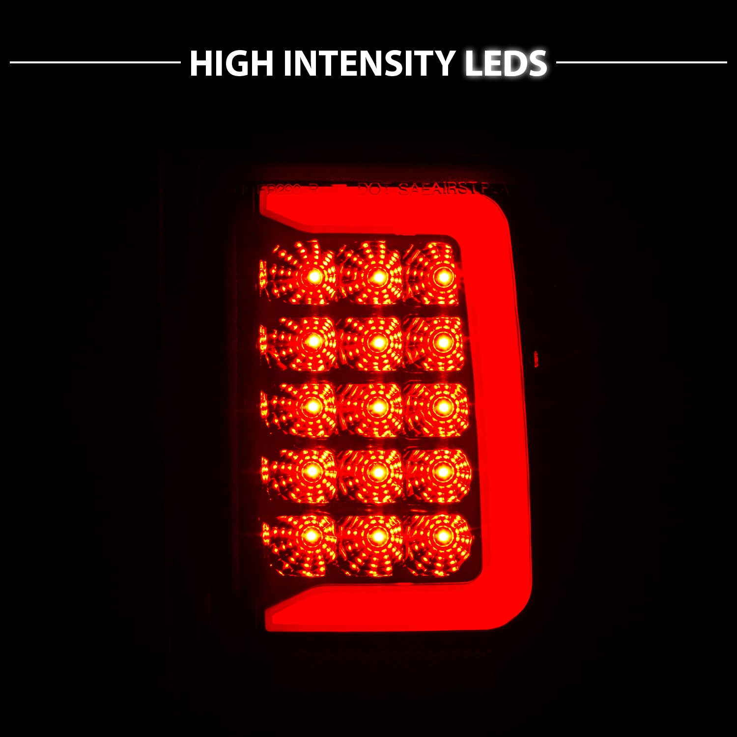 FORD RANGER 93-97 LED TAIL LIGHTS BLACK HOUSING CLEAR LENS (W/ C LIGHT BAR)