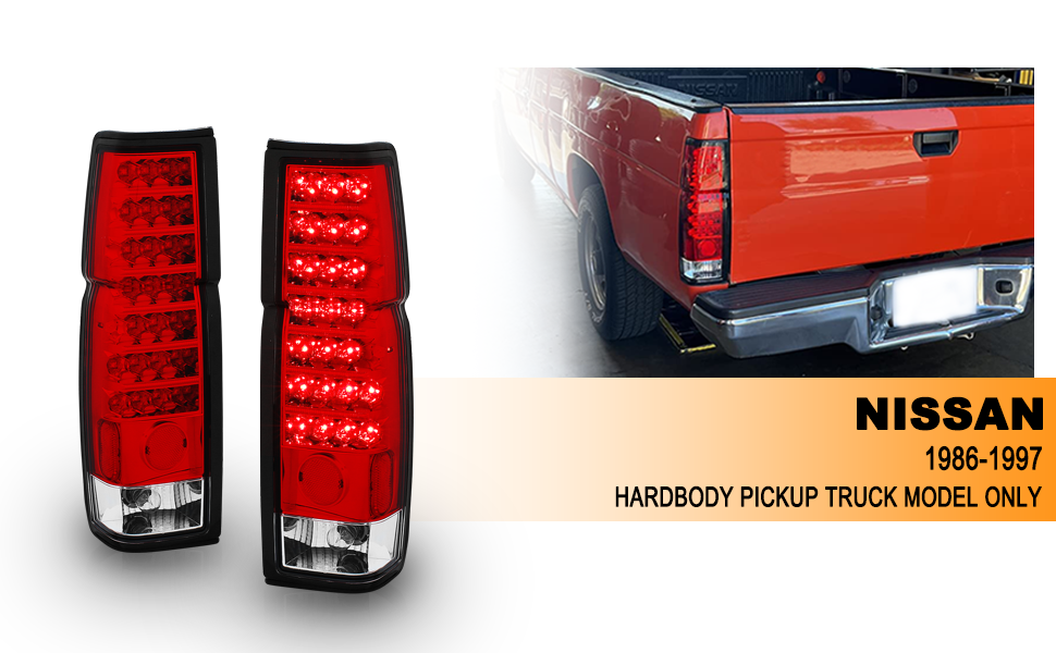 NISSAN HARDBODY 86-97 LED TAIL LIGHTS RED/CLEAR