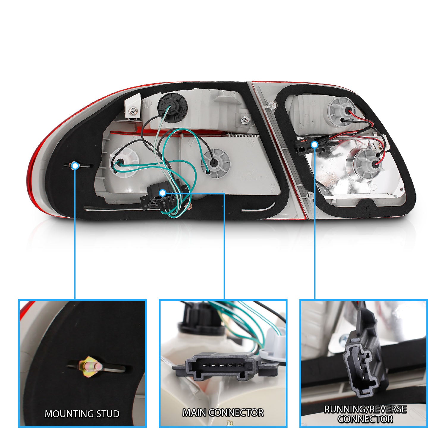 MBZ E CLASS W210 00-02 TAIL LIGHTS G2  RED/CLEAR (W/O LED)