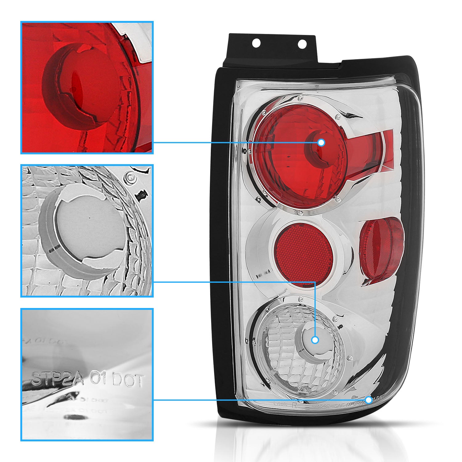 FORD EXPEDITION 97-02 TAIL LIGHTS G2 CHROME