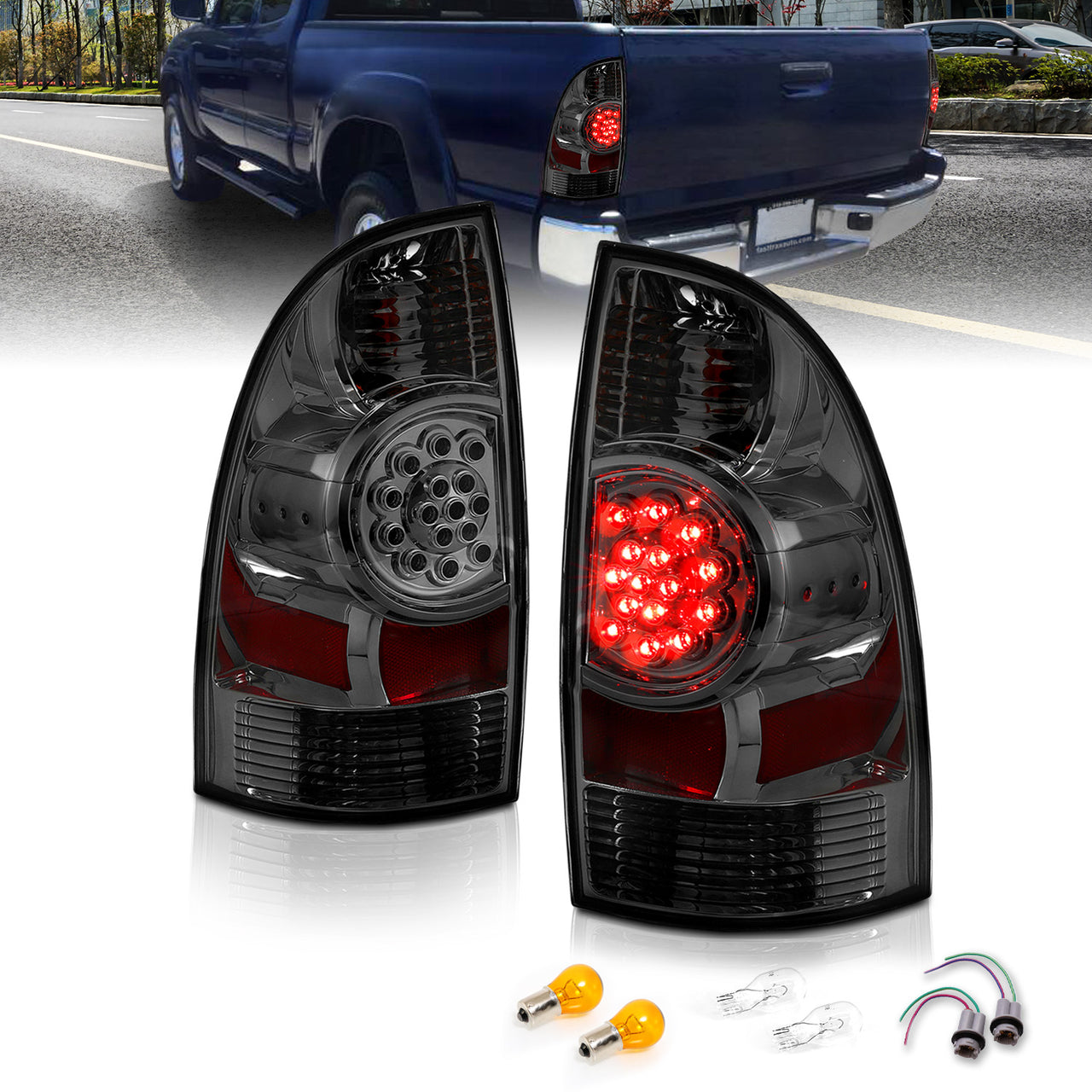 TOYOTA TACOMA 05-06 LED TAIL LIGHTS SMOKE