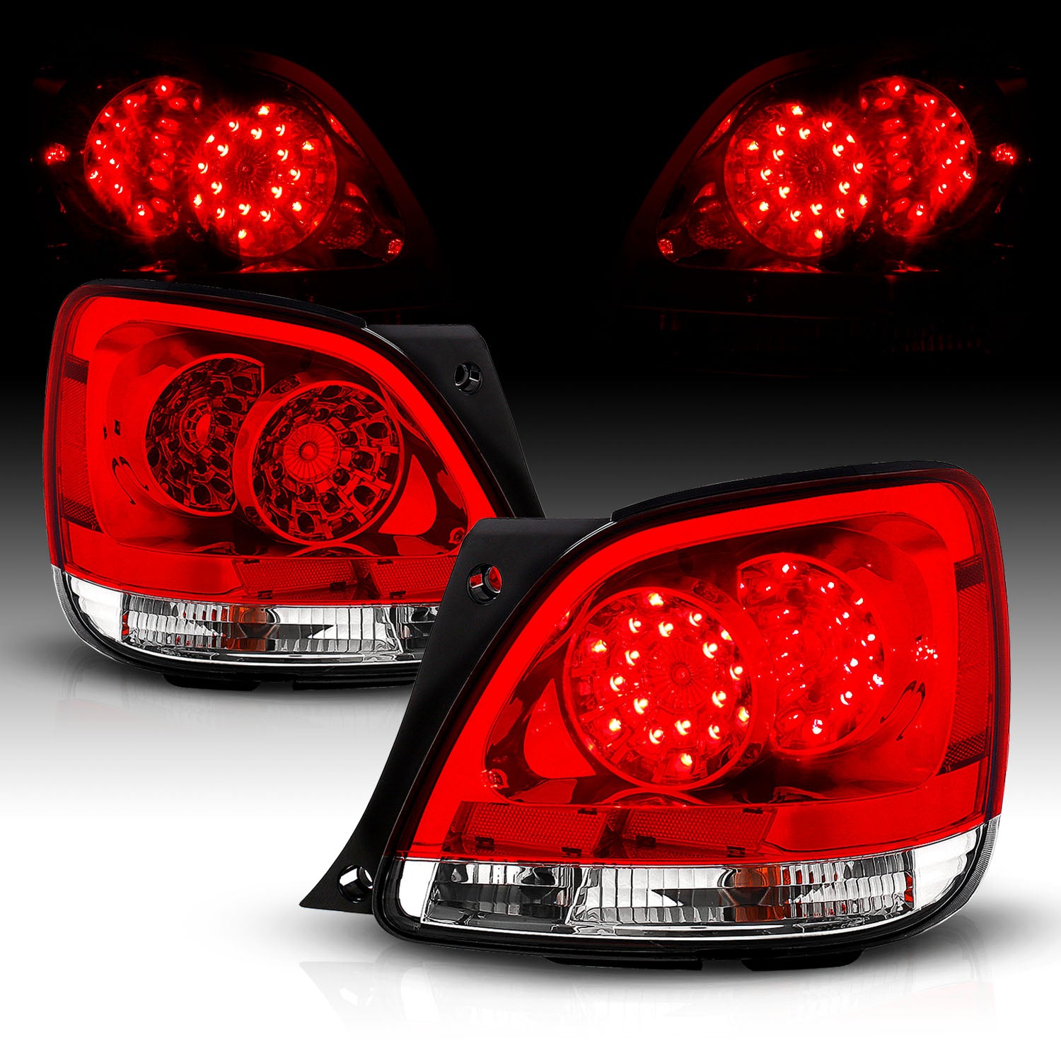 LEXUS GS300/400/430 98-05 LED TAIL LIGHTS RED/CLEAR