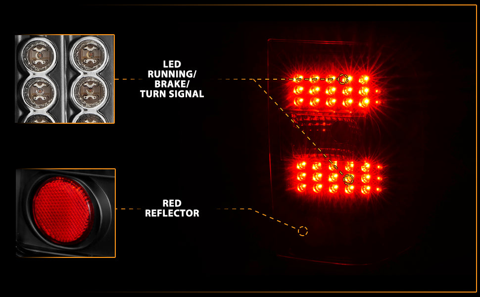 FORD RANGER 01-05 LED TAIL LIGHTS G2 BLACK