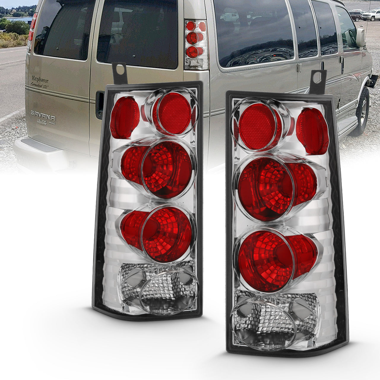 GMC SAVANA 96-02 TAIL LIGHTS CHROME