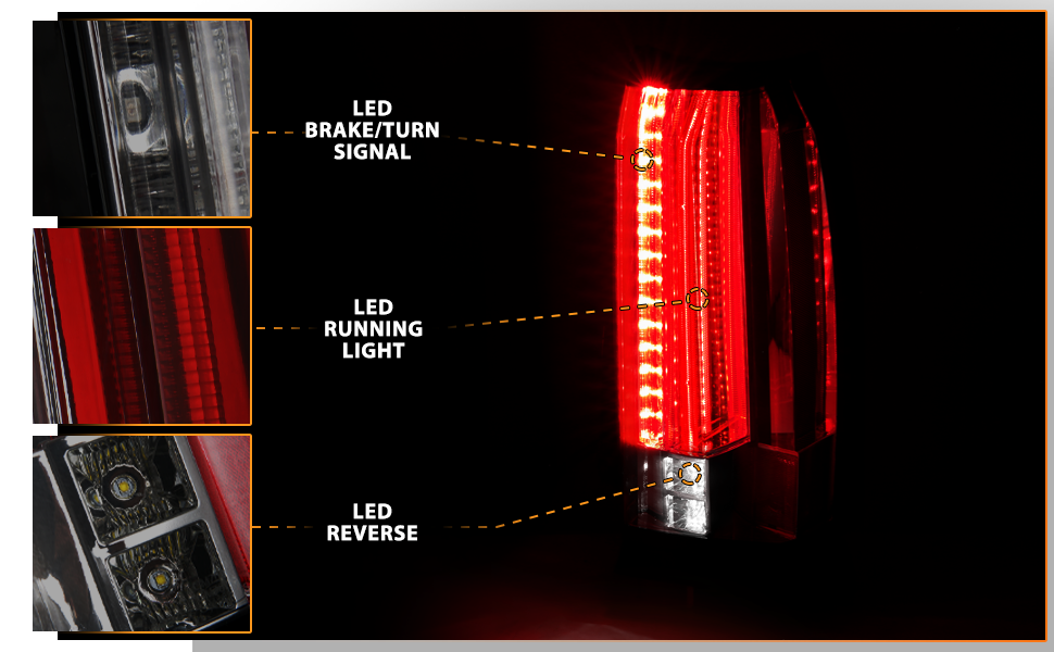 CHEVY TAHOE/SUBURBAN 15-17 LED TAIL LIGHTS SMOKE