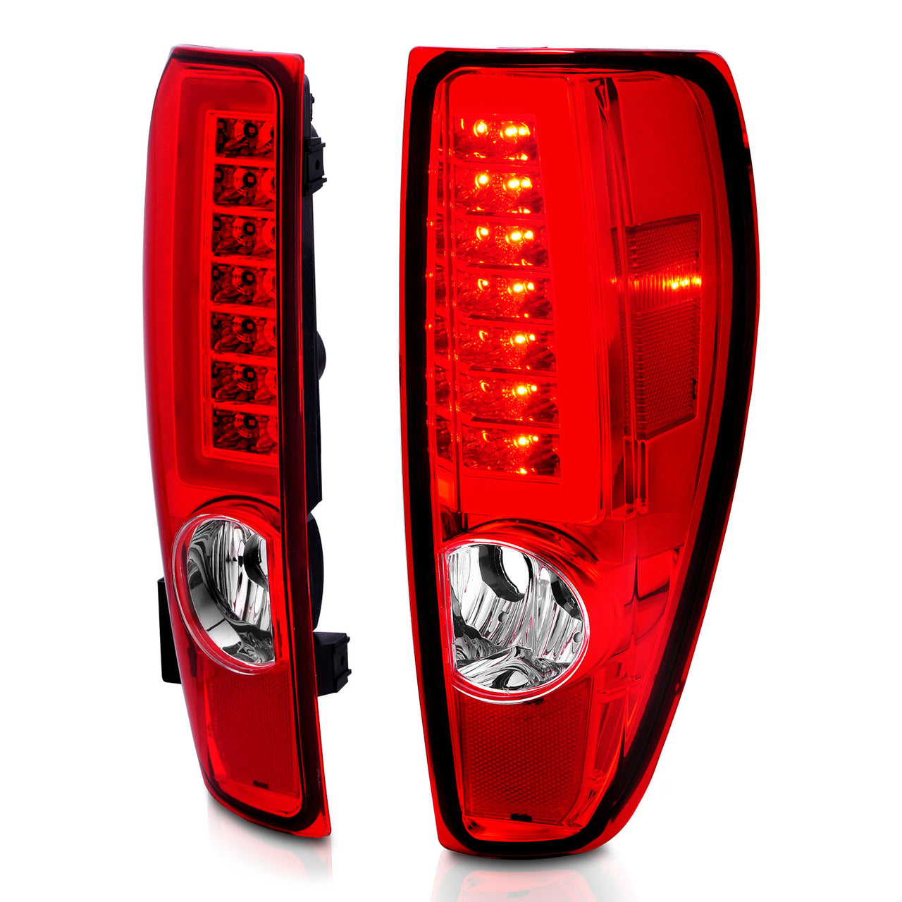CHEVY COLORADO/GMC CANYON 04-12  LED TAIL LIGHTS CHROME HOUSING RED/CLEAR LENS (W/ C LIGHT BAR)