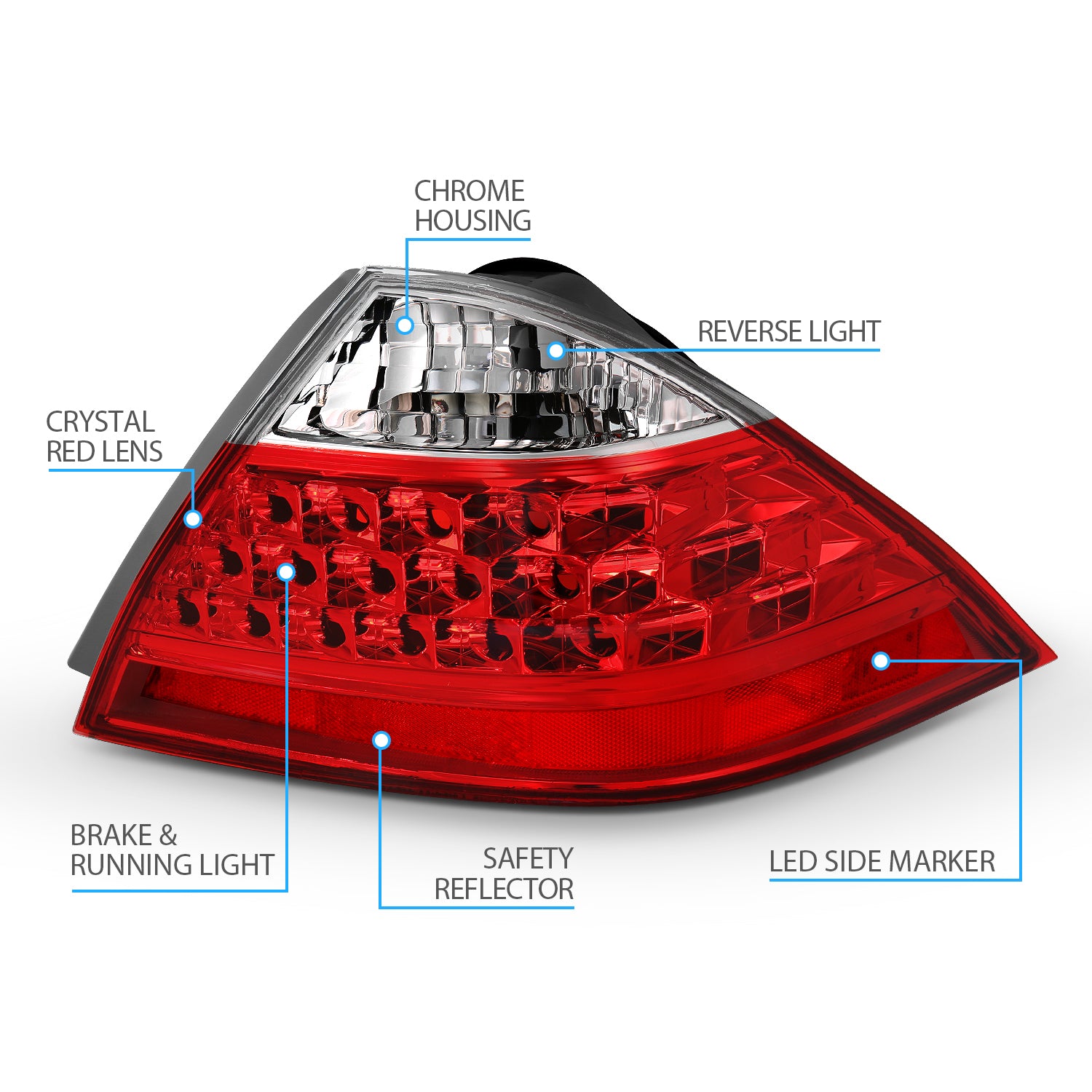 HONDA ACCORD 06-07 4DR TAIL LIGHTS RED/CLEAR (NO LED KIT)
