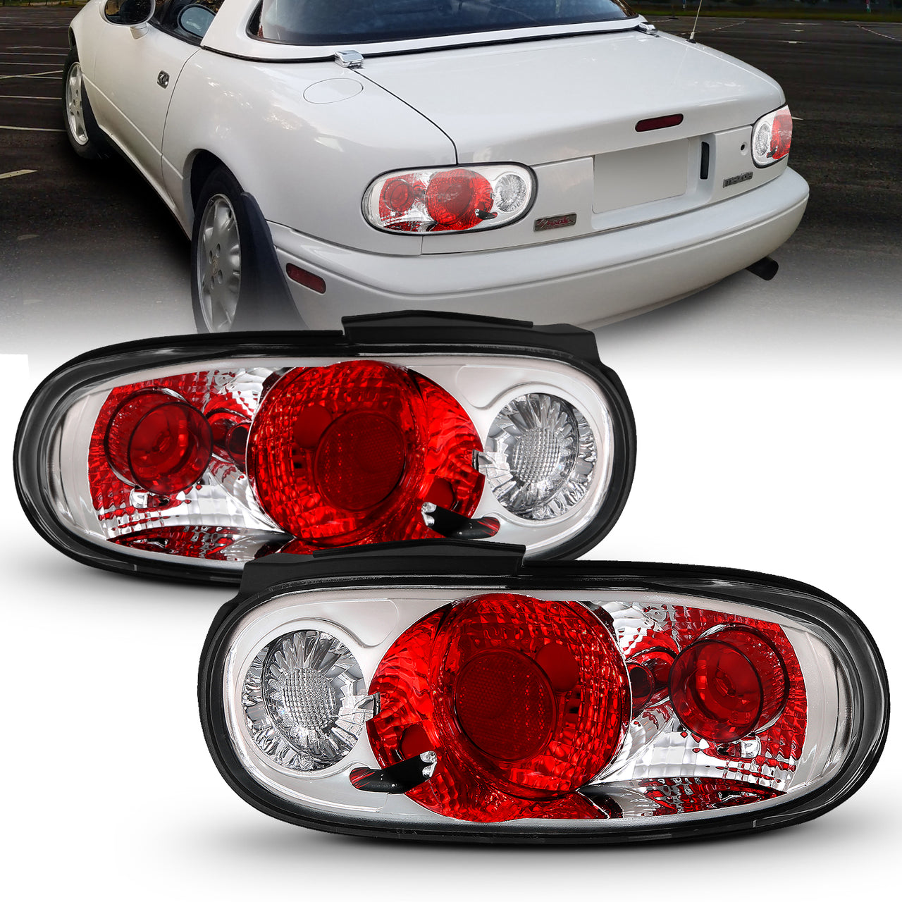 MAZDA MIATA 90-97 TAIL LIGHTS CHROME