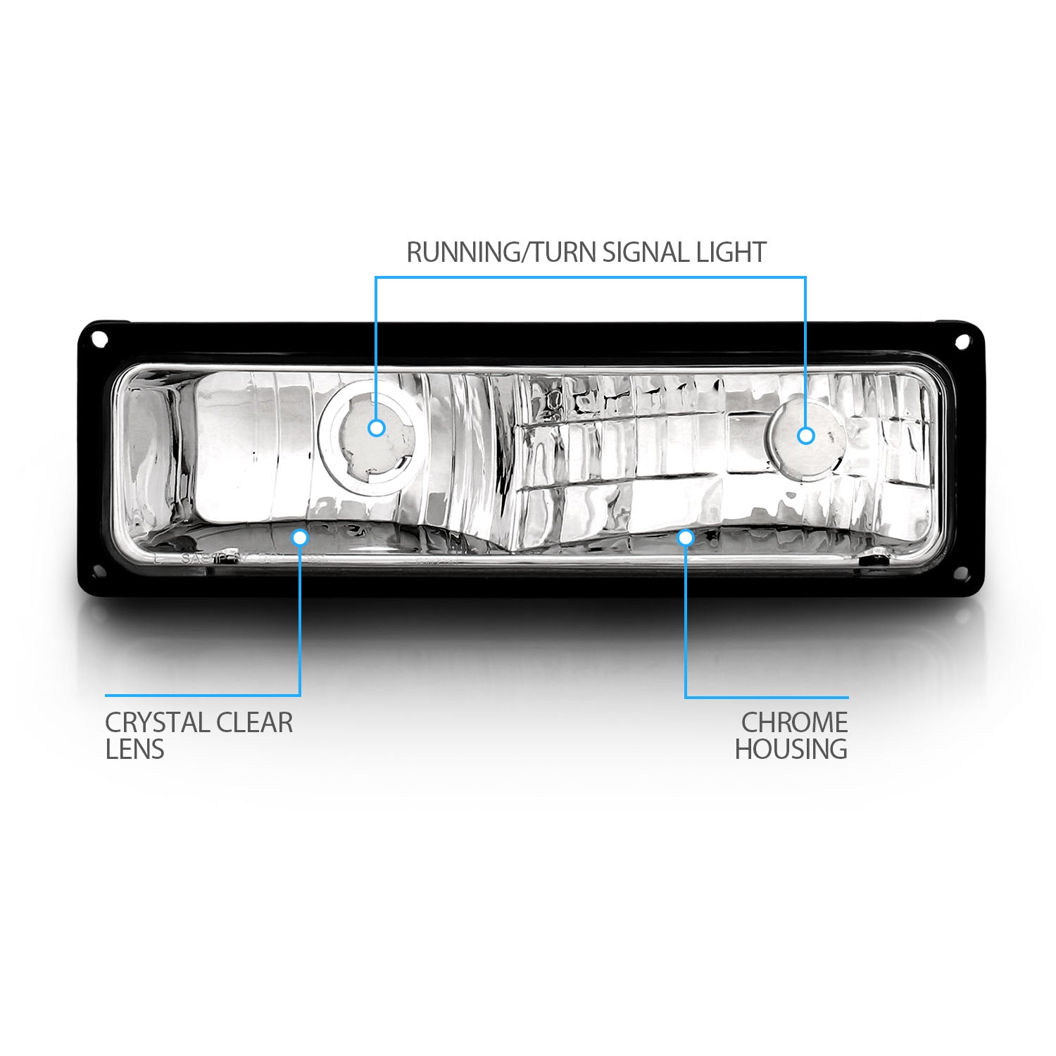 CHEVY FULLSIZE 88-98 PARKING/SIGNAL LIGHTS BLACK FRAME