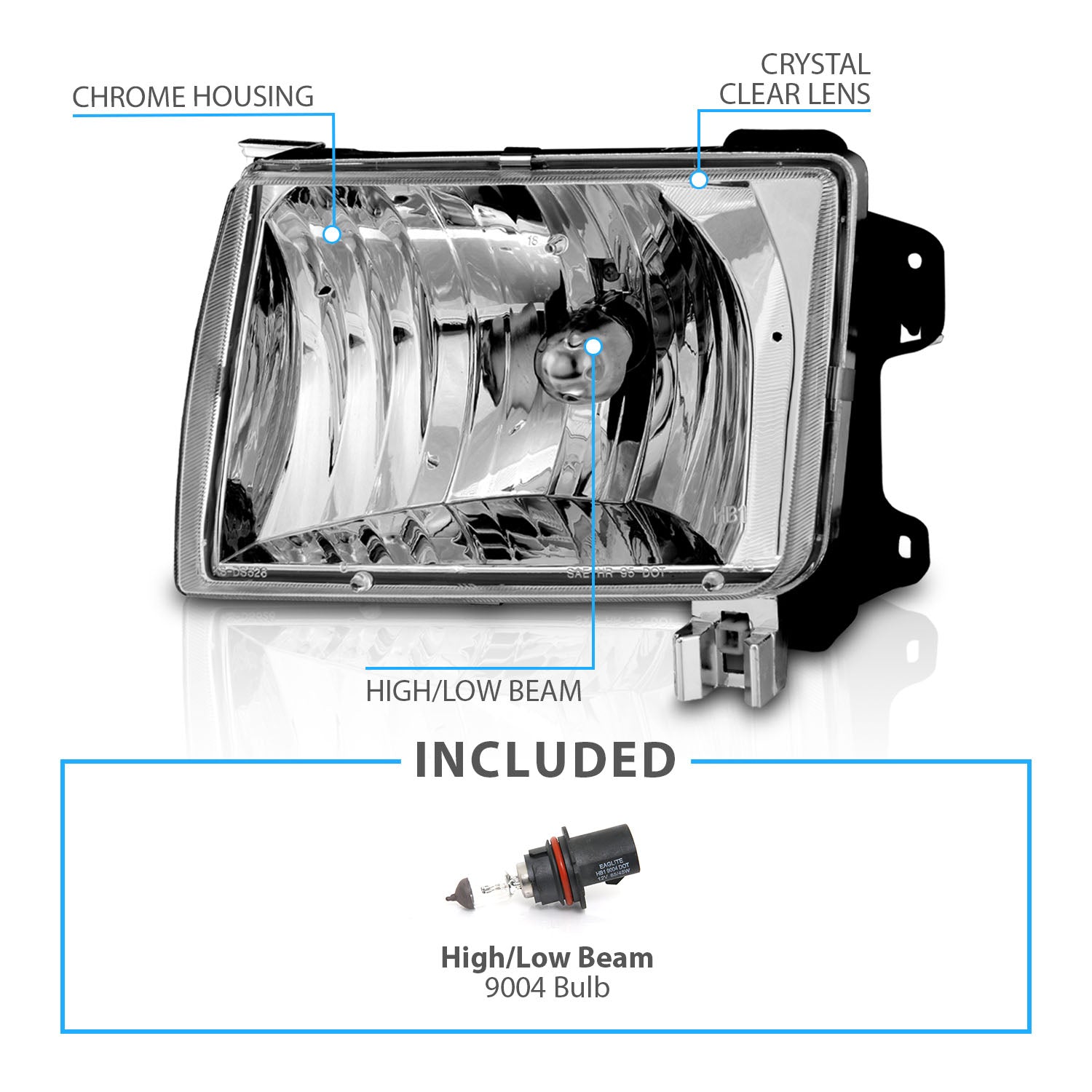 NISSAN FRONTIER 98-02 CRYSTAL HEADLIGHTS CLEAR