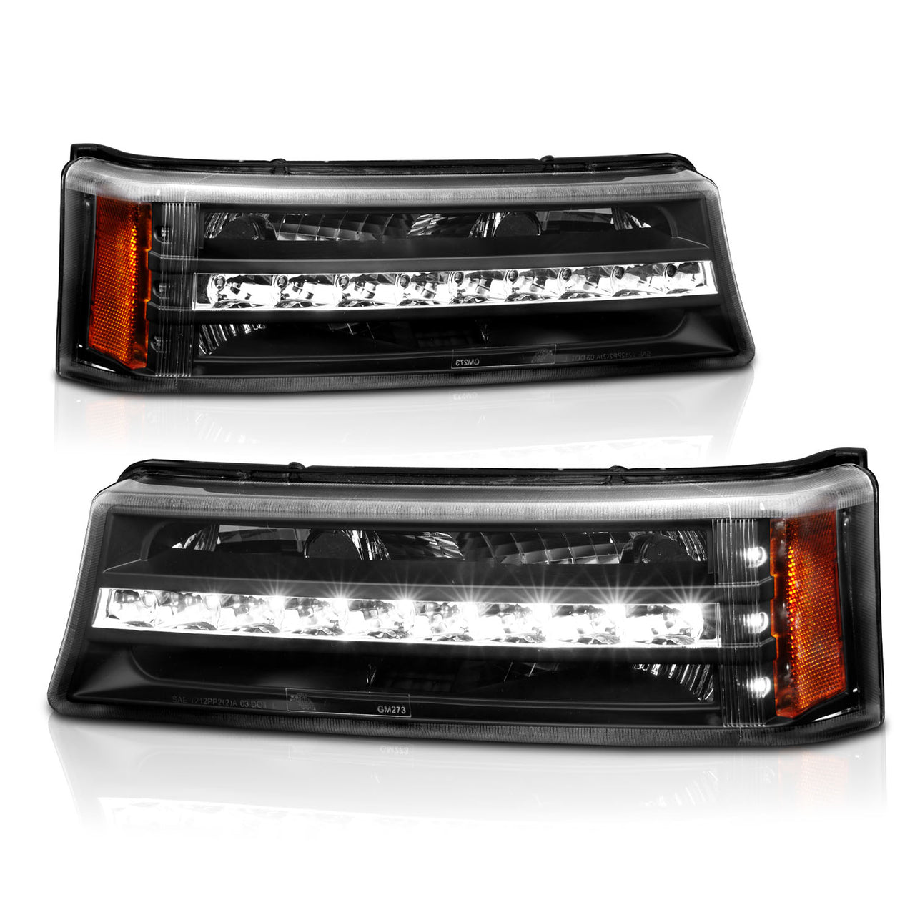 CHEVY SILVERADO 03-06 LED SIGNAL LIGHTS G2 BLACK AMBER