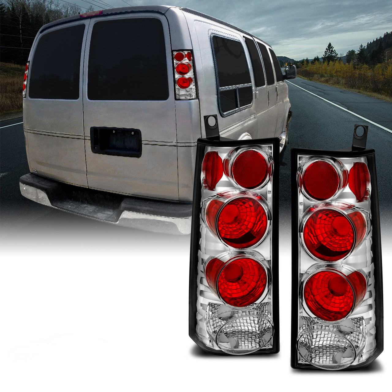 GMC SAVANA 03-05 TAIL LIGHTS CHROME