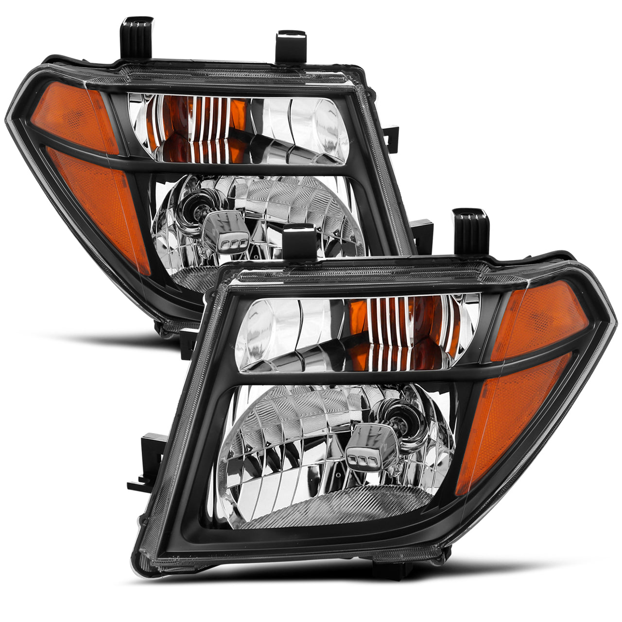 NISSAN PATHFINDER 05-07/FRONTIER 05-08 HEADLIGHTS BLACK AMBER