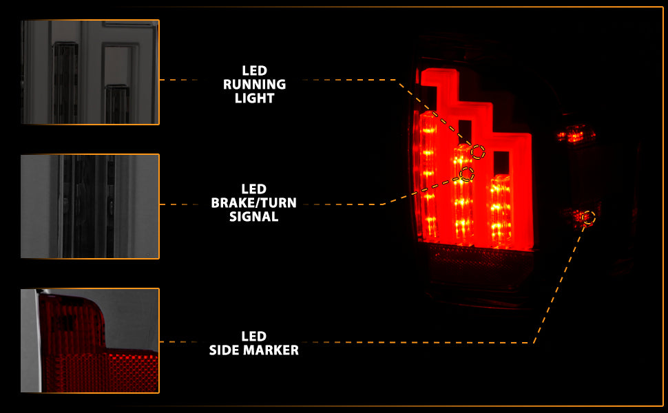 TOYOTA TACOMA 16-21 LED TAIL LIGHTS SMOKE