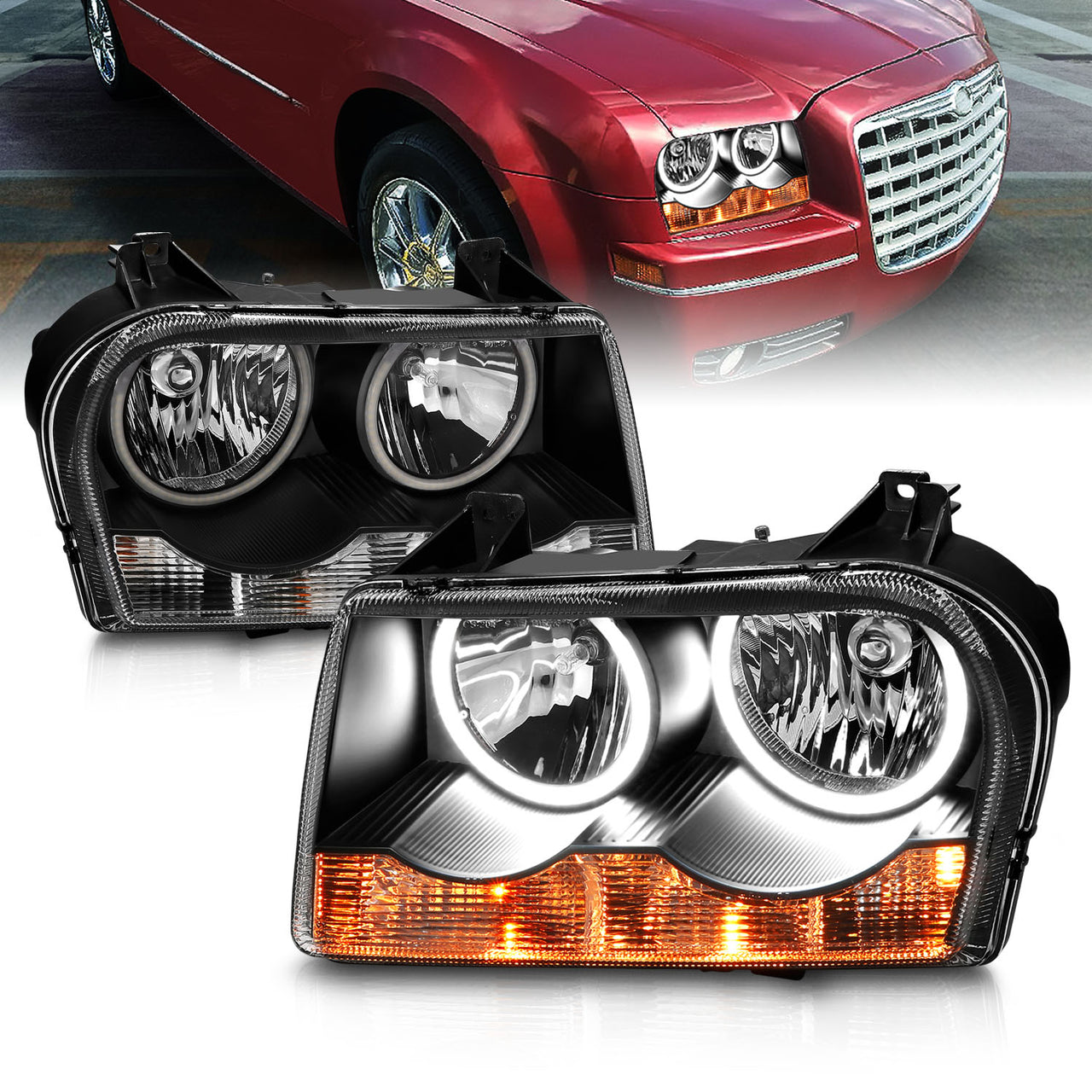 CHRYSLER 300 05-UP H.L HALO BLACK (SUPER WHITE)