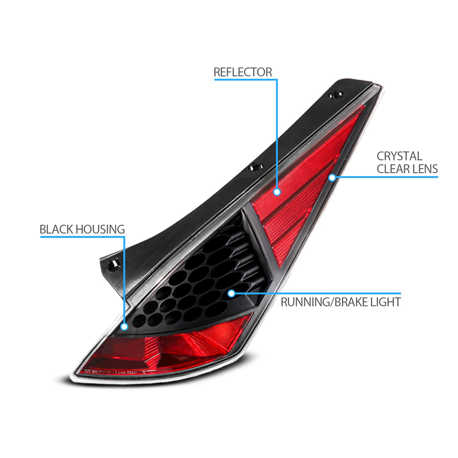 NISSAN 350Z 03-06 LED TAIL LIGHTS ALL BLACK HOUSING
